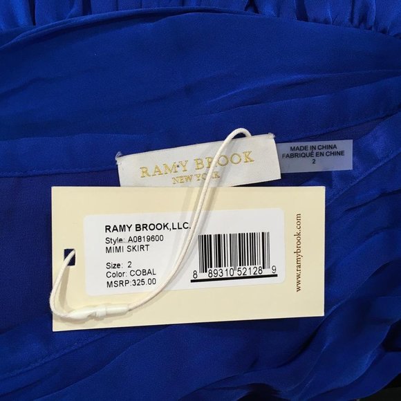 Ramy Brook Women MiniSkirt Cobal Color Ruffle Size 2 Chic Jovial - Picture 7 of 8